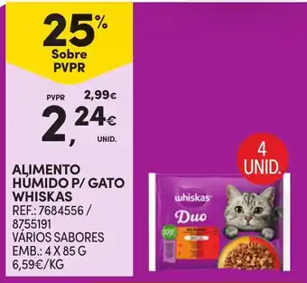 Alimento húmido p/ gato whiskas