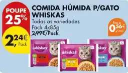 Pingo Doce comida húmida p/gato whiskas promoção