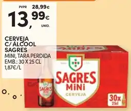 Continente Cerveja c/ álcool sagres mini promoção