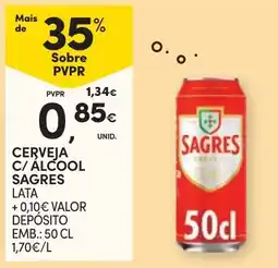 Continente Cerveja c/ álcool sagres promoção