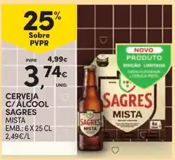 Continente Cerveja c/ álcool sagres mista promoção