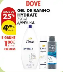 Pingo Doce dove gel de banho hydrate promoção