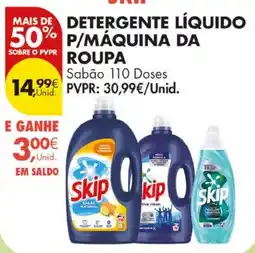 Pingo Doce Detergente líquido p/máquina da roupa skip promoção