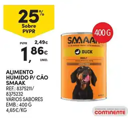 Continente Alimento húmido p/ cão smaak promoção