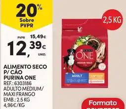 Continente Alimento seco p/ cão purina one adulto medium/ maxi frango promoção