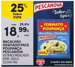 Continente Bacalhau desfiado pack poupança pescanova promoção