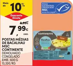 Continente Postas médias de bacalhau msc continente promoção