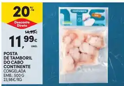 Continente Posta de tamboril do cabo continente congelada promoção