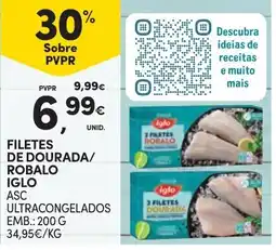 Continente filetes de dourada/robalo iglo promoção