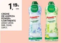 Continente Creme de limpeza power+ continente limão/lixívia promoção