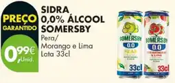 Pingo Doce Sidra 0,0% álcool somersby pera/morango e lima promoção