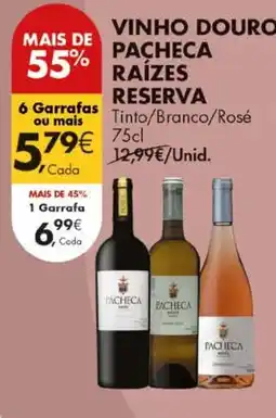Pingo Doce vinho douro pacheca raízes reserva promoção
