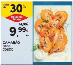 Continente Camarão 30/50 cozido promoção