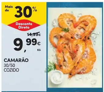 Continente Camarão 30/50 cozido promoção