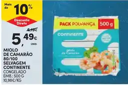 Continente Miolo de camarão continente promoção