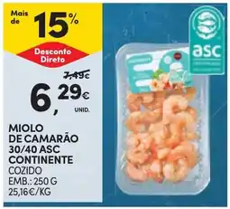 Continente miolo de camarão continente promoção