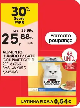 Continente Alimento húmido p/ gato gourmet gold promoção