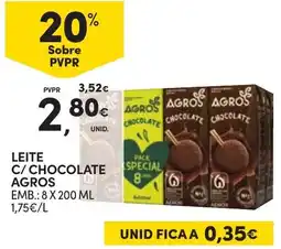 Continente Leite c/ chocolate agros promoção