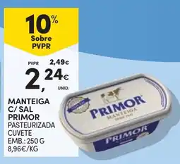 Continente Manteiga c/ sal primor pasteurizada promoção