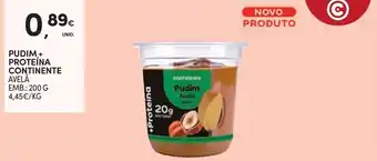 Continente Pudim + proteína continente avelã promoção