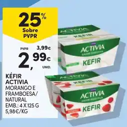 Continente Kéfir activia morango e framboesa/ natural promoção