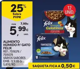 Continente Alimento húmido p/ gato felix promoção