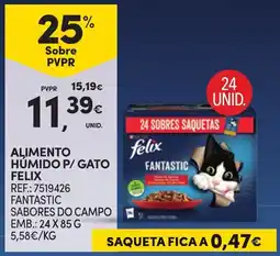 Continente alimento húmido p/ gato felix fantastic sabores do campo promoção