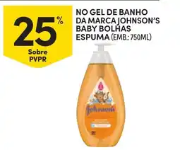 Continente No gel de banho da marca johnson's baby bolhas espuma promoção