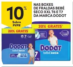 Continente Nas boxes de fraldas bebé seco xxl t6 et7 da marca dodot promoção