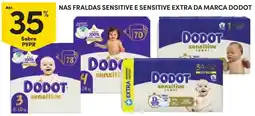 Continente fraldas sensitive e sensitive extra da marca dodot promoção