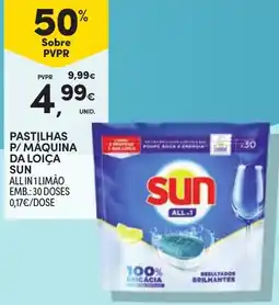 Continente Pastilhas p/ maquina da loiça sun all in 1 limão promoção