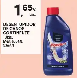 Continente Desentupidor de canos continente turbo promoção