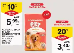 Continente Alimento seco p/ cão continente pet promoção