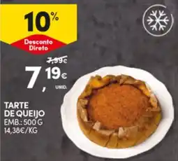 Continente Tarte de queijo promoção