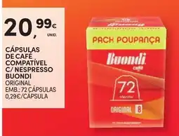Continente Cápsulas de café compatível c/ nespresso buondi original promoção