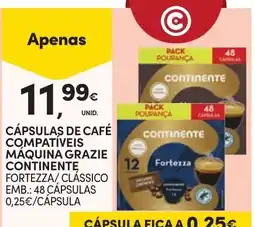 Continente Cápsulas de café compatíveis máquina grazie continente promoção