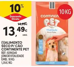Continente Alimento seco p/ cão continente pet promoção
