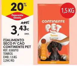 Continente alimento seco p/ cão continente pet promoção