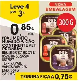 Continente Alimento Humido P/ Cão Continent Pet Premium promoção