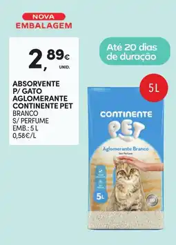 Continente absorvente p/ gato aglomerante continente pet branco promoção