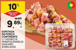 Continente Espetada de porco continente promoção