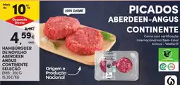 Continente hambúrguer de novilho aberdeen angus continente seleção promoção