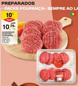 Continente Hambúrger de bovino continente familiar embalado promoção