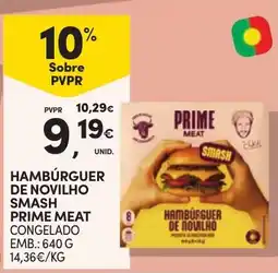 Continente Hambúrguer de novilho smash prime meat promoção