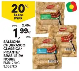 Continente Salsicha churrasco classica/picante/brasileira nobre promoção