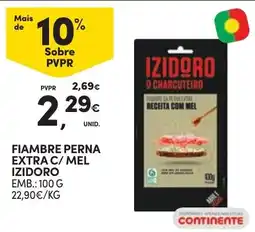 Continente Fiambre perna extra c/ mel izidoro promoção