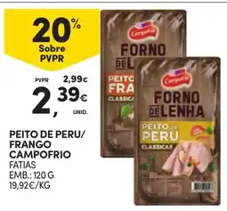 Continente Peito de peru frango campo frio promoção
