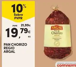Continente Pan chorizo regio argal promoção