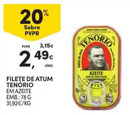 Continente filete de atum tenorio em azeite promoção
