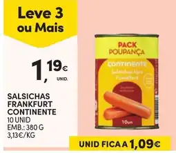 Continente Salsichas frankfurt continente promoção